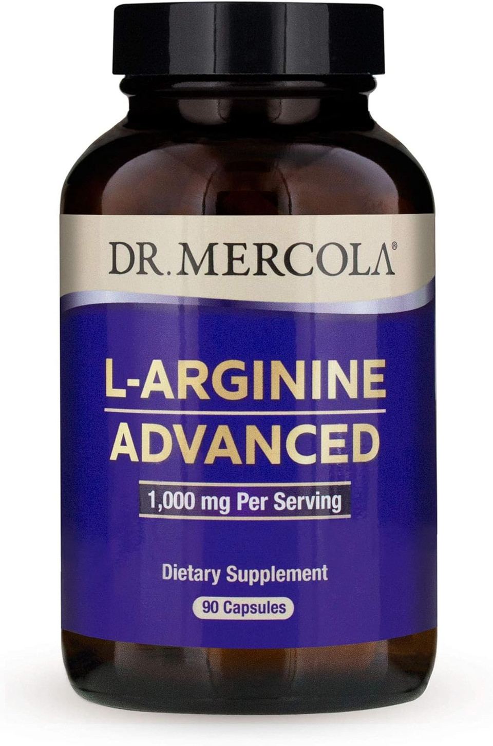 Dr. Mercola L-Arginine Advanced, 30 Servings (90 Capsules), 1,000 Mg Per Serving, Dietary Supplement, Supports Energy Production, Non-Gmo