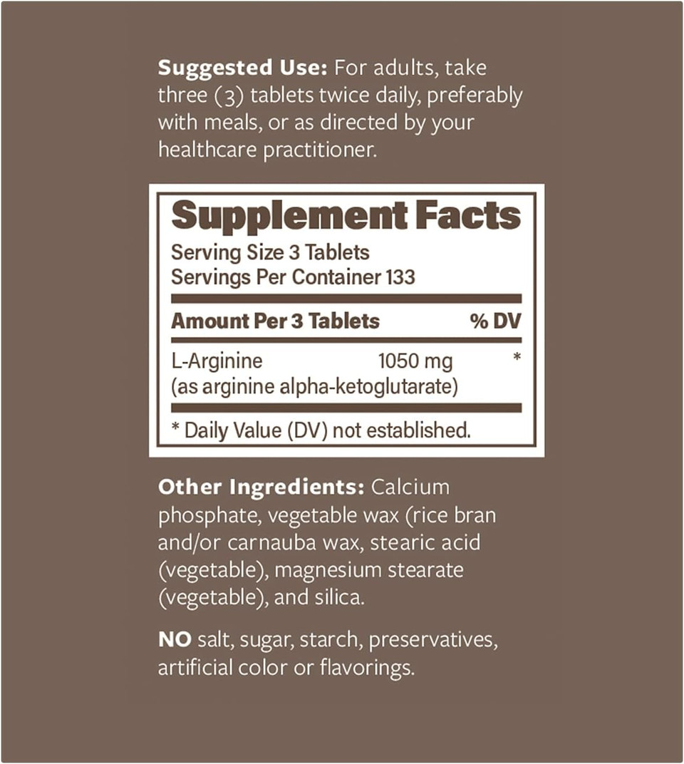 Endurance Products L - Arginine - 350Mg Sustained Release Dietary Supplement For Optimal Absorption - Nitric Oxide Precursor*, 400 Tablets Company