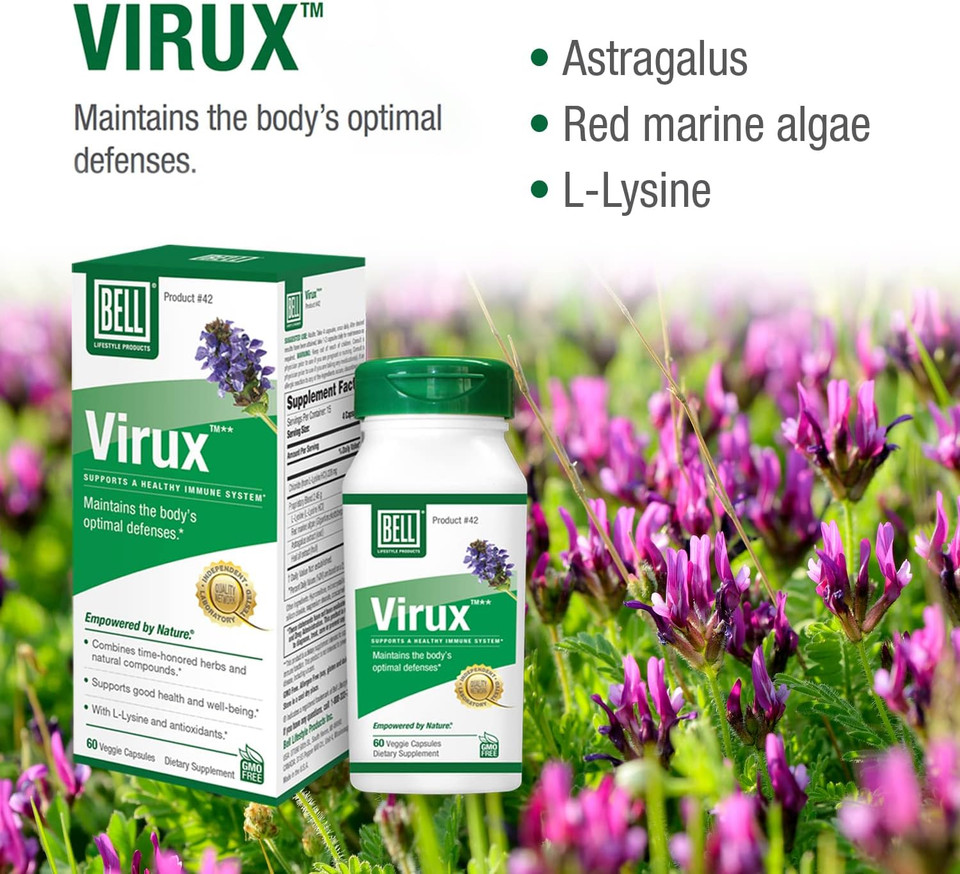 Bell Viruxã¢Â L Lysine And Red Marine - Natural Herbal Blend, Unique Supplement To Boost The Immune System- Lysine 1000Mg Capsules