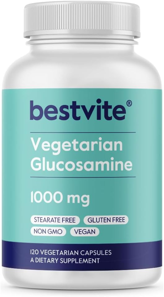 Bestvite Vegetarian Glucosamine 1000Mg (120 Vegetarian Capsules) - No Stearates - No Fillers
