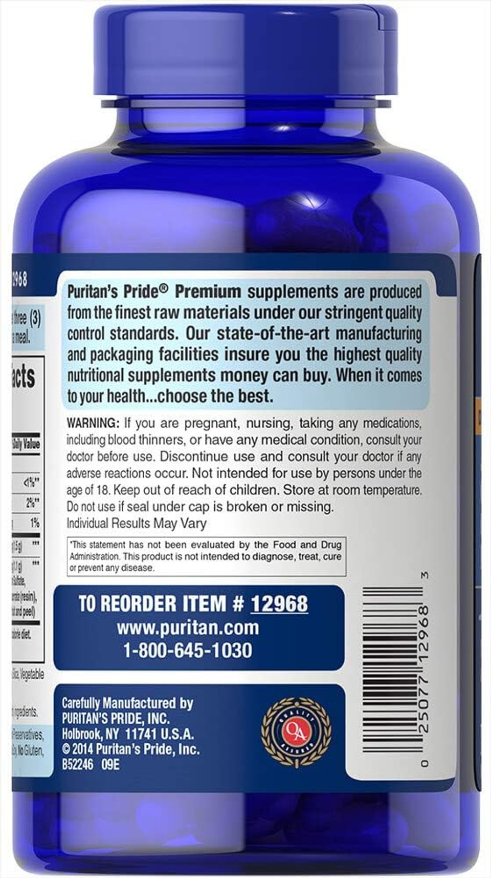 Puritan's Pride Glucosamine, Chondroitin & MSM-3 Per Day Formula120 Count (Pack of 1)