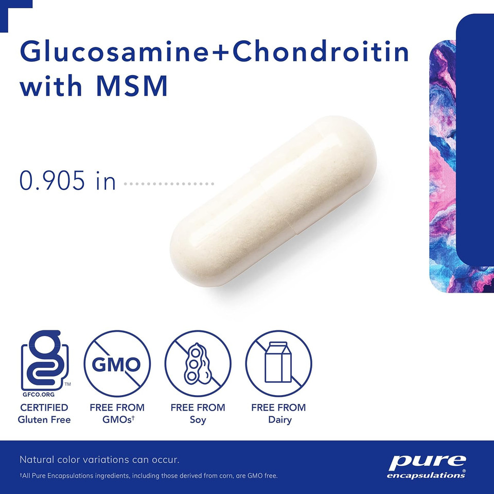 Pure Encapsulations Glucosamine Chondroitin with MSM | Supplement to Support Cartilage, Connective Tissue, and Joint Health* | 120 Capsules120 Count (Pack of 1)