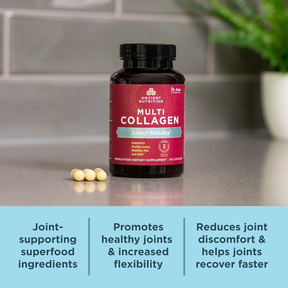 Ancient Nutrition Collagen Pills For Joint Support, Multi Collagen Capsules 45 Ct, Joint + Mobility, Supports Joints, Skin & Nails, Exercise Recovery, Paleo And Keto Friendly, Gluten Free