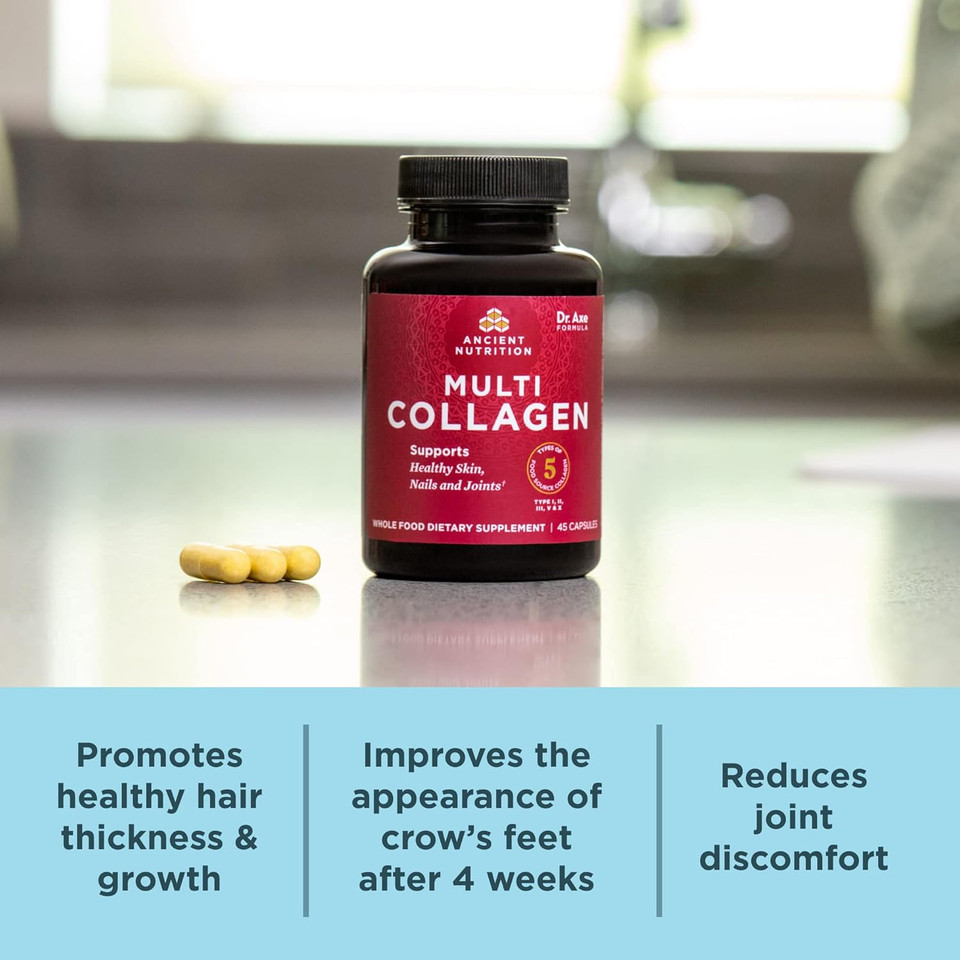 Ancient Nutrition Collagen Pills Peptides Powder Supplement, 45 Count, Hydrolyzed Multi Collagen Pills, Types I, Ii, Ii, V & X, Supports Healthy Skin And Nails, Gut Health And Joint Support