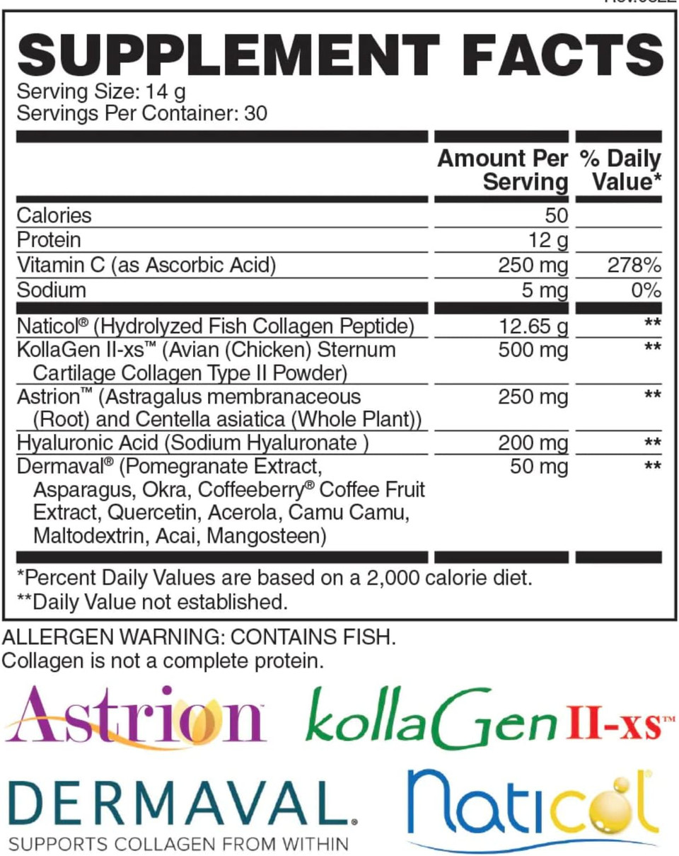 Apollon Nutrition Collagen | Premium Naticol, Kollagen Ii-Xs, Astrion, Hyaluronic Acid, Dermaval For Hair, Skin, Nails Recovery | 30 Servings