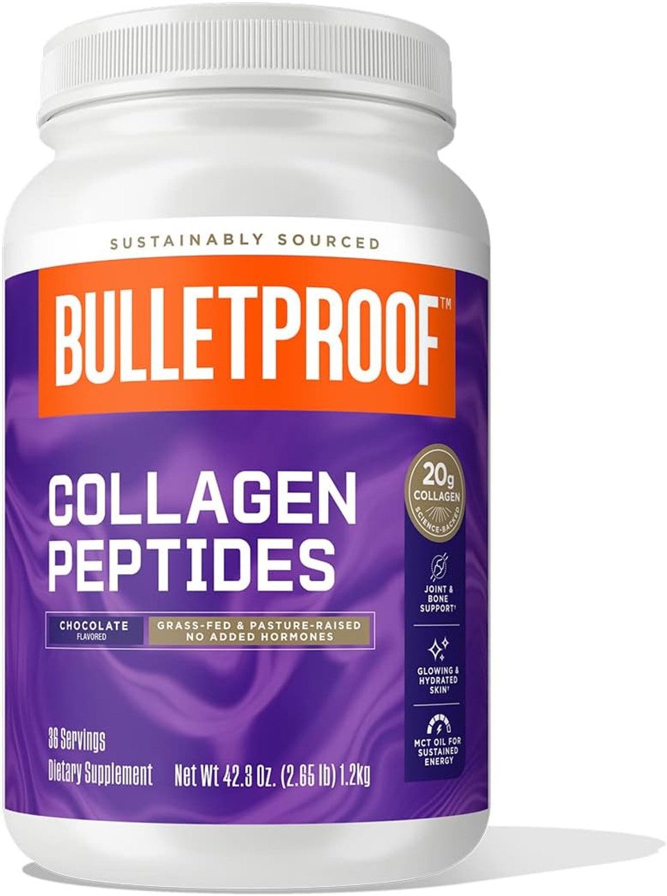 Bulletproof Chocolate Collagen Protein Powder with MCT Oil, 19g Protein, 42.3 Oz, Value Size, Collagen Peptides and Amino Acids for Healthy Skin, Bones and Joints