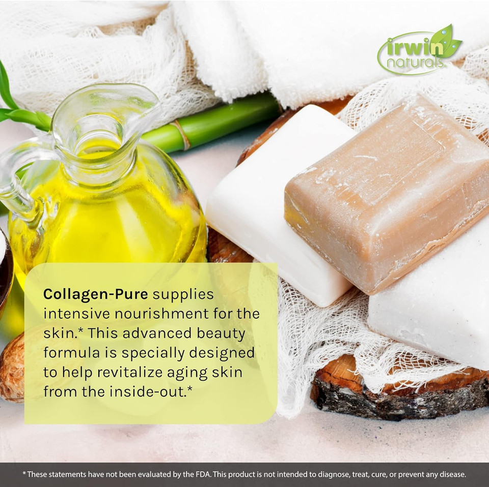 Irwin Naturals Deep Tissue Collagen-Pure - 80 Liquid Softgels - Intense Nourishment For The Skin - 2,000 Mg Of Hydrolyzed Collagen - 16 Total Servings