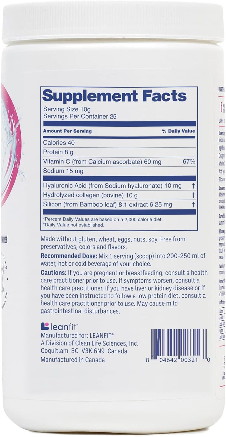 Leanfit, Hydrolyzed Collagen Unflavored, 25 Servings, 253G (8.92 Ounce) Tub