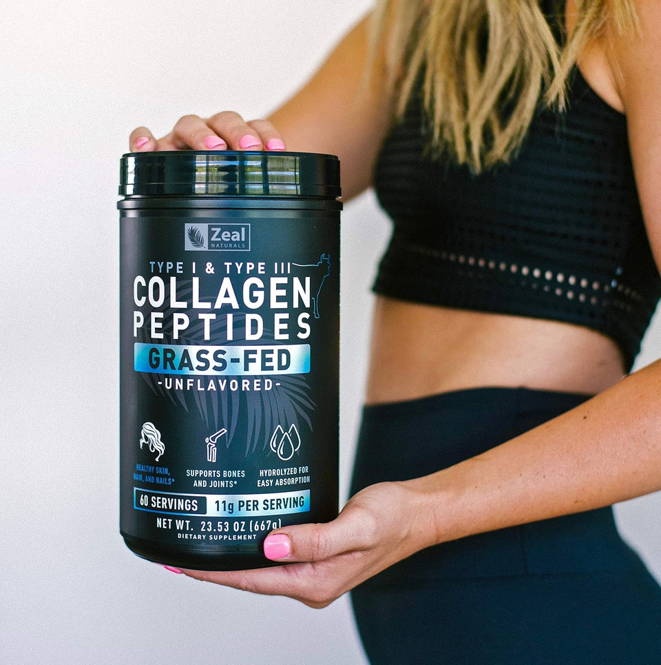 Pure Collagen Peptides Powder (11G | 60 Servings) Grass Fed Pasture-Raised Bovine Collagen Powder Hydrolyzed For Maximum Absorption ; Collagen Supplement For Joint Support, Hair & Skin