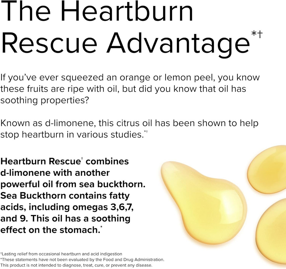 Terry Naturally Heartburn Rescue - 30 Softgels - Soothe Occasional Heartburn, Acid Indigestion & Upset Stomach - Non-Gmo, Gluten Free - 30 Servings