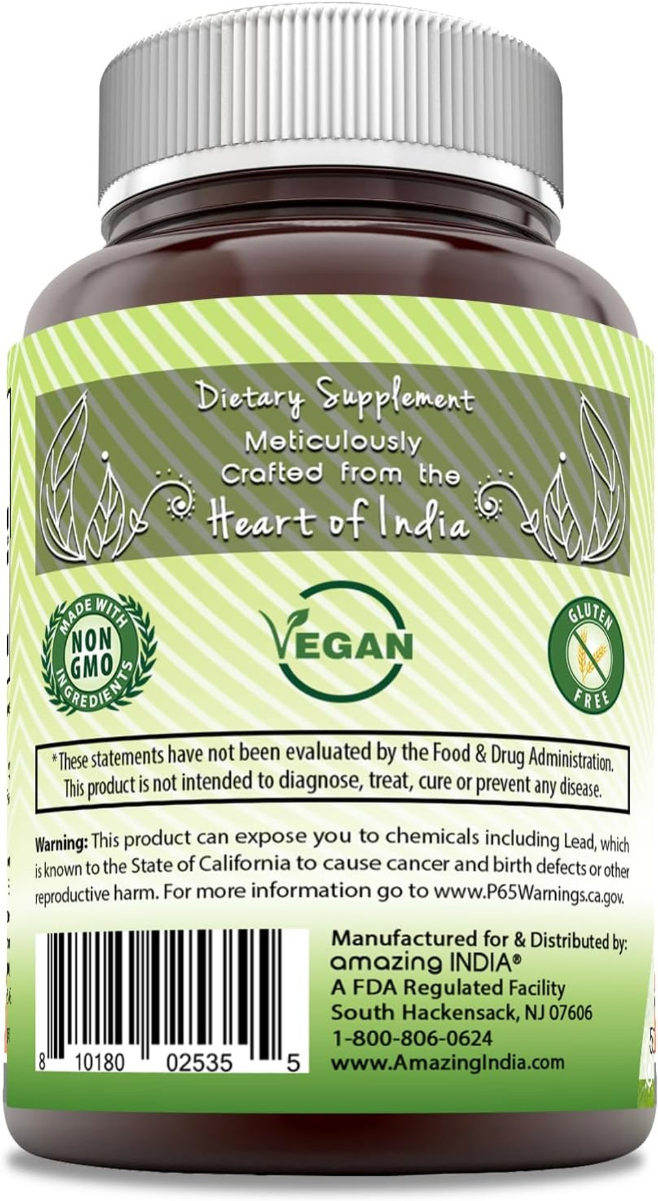 Amazing India Senna (Made With Organic Senna) 500 Mg 120 Veggie Capsules (Non-Gmo,Gluten Free) - Raw, Vegan-Plant-Based Nutritionã¢ÂPromotes Regularity,Digestive Health,Detoxification