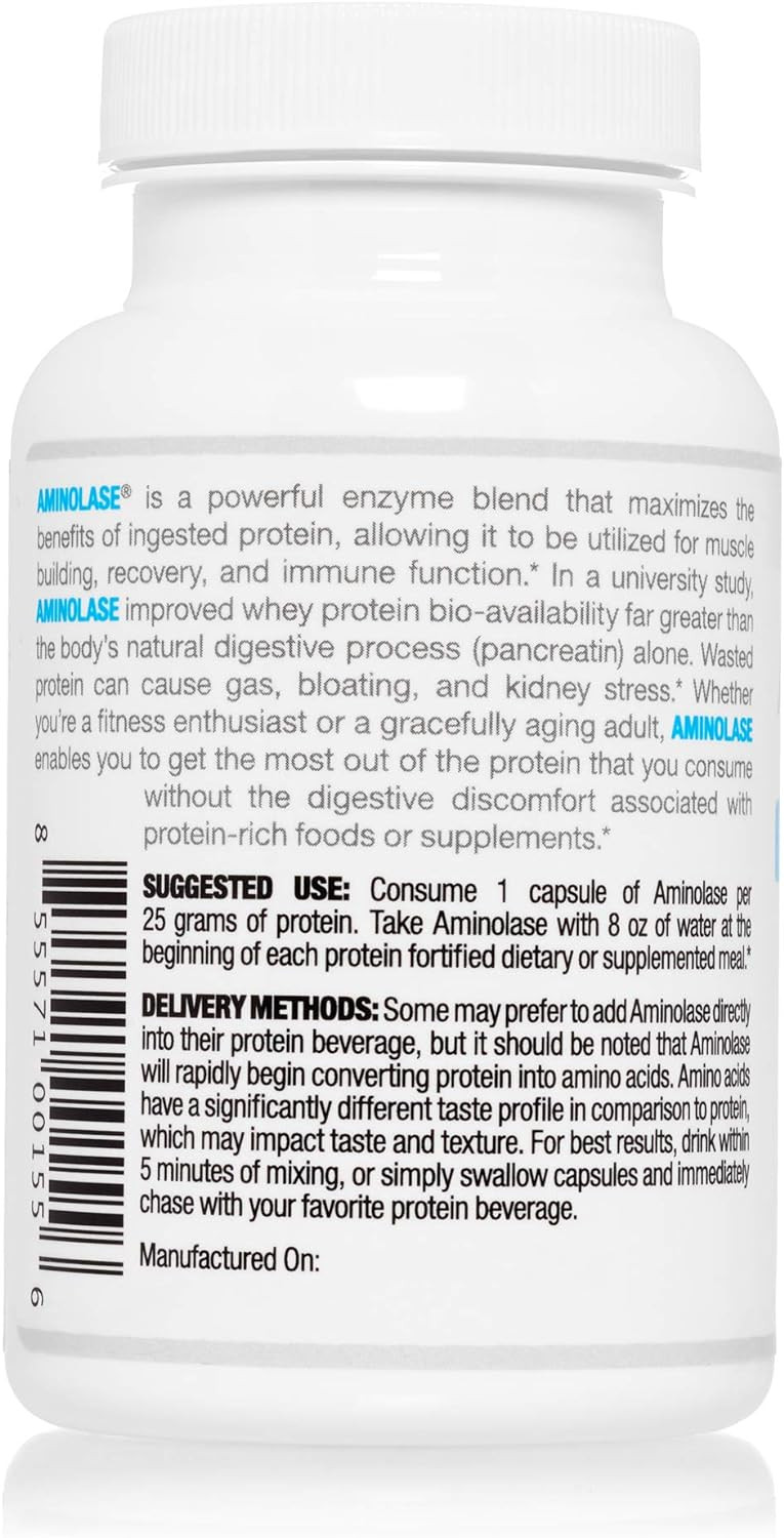 Arthur Andrew Medical - Aminolase Tpa, Total Protein Assimilation, Optimal Protein Absorption And Decreased Gas And Bloating, Vegan, Non-Gmo, 90 Capsules90 Count (Pack Of 1)