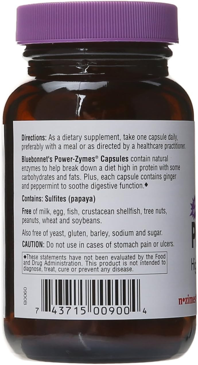 Bluebonnet Power-Zymes Vegetarian Capsules, 90 Count