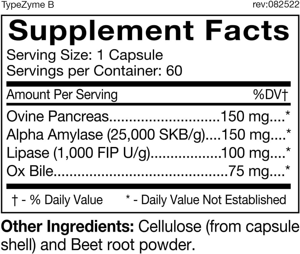 D'Adamo Personalized Nutrition Typezyme - Digestive Enzyme (Blood Type B)