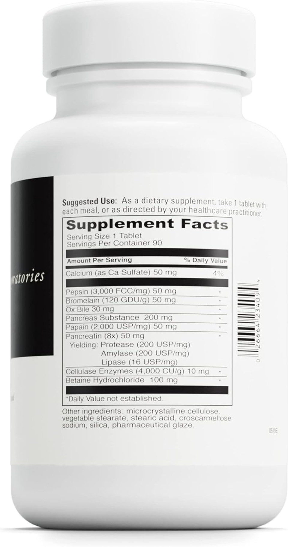 Davinci Labs All-Zyme - Dietary Supplement To Support Digestive Tract Function And Nutrient Absorption - With Calcium, Pepsin, Bromelain, Papain, Pancreatin And More - Gluten-Free - 90 Tablets