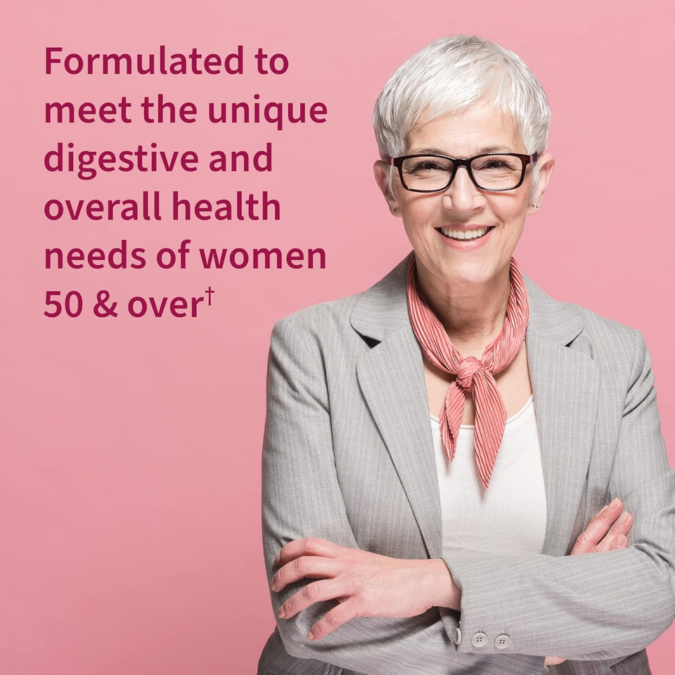 Garden Of Life 22 Digestive Enzymes For Women 50 & Over With Bromelain, Papain & Lactase Plus Probiotics & Vitamins B12, Biotin & Zinc  Raw Enzymes  Non-Gmo, Gluten-Free, Vegetarian, 90 Capsules