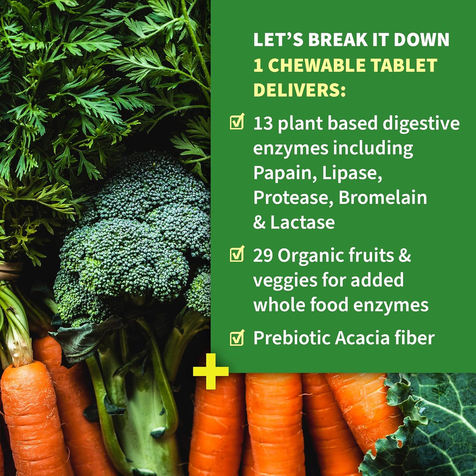 Garden Of Life Dr Formulated Digestive Enzymes With Papain, Bromelain, Lipase For Digestion & Nutrient Absorption  Organic Digest+ - Vegan, Gluten-Free, Non-Gmo, Tropical Fruit Flavor, 90 Chewables