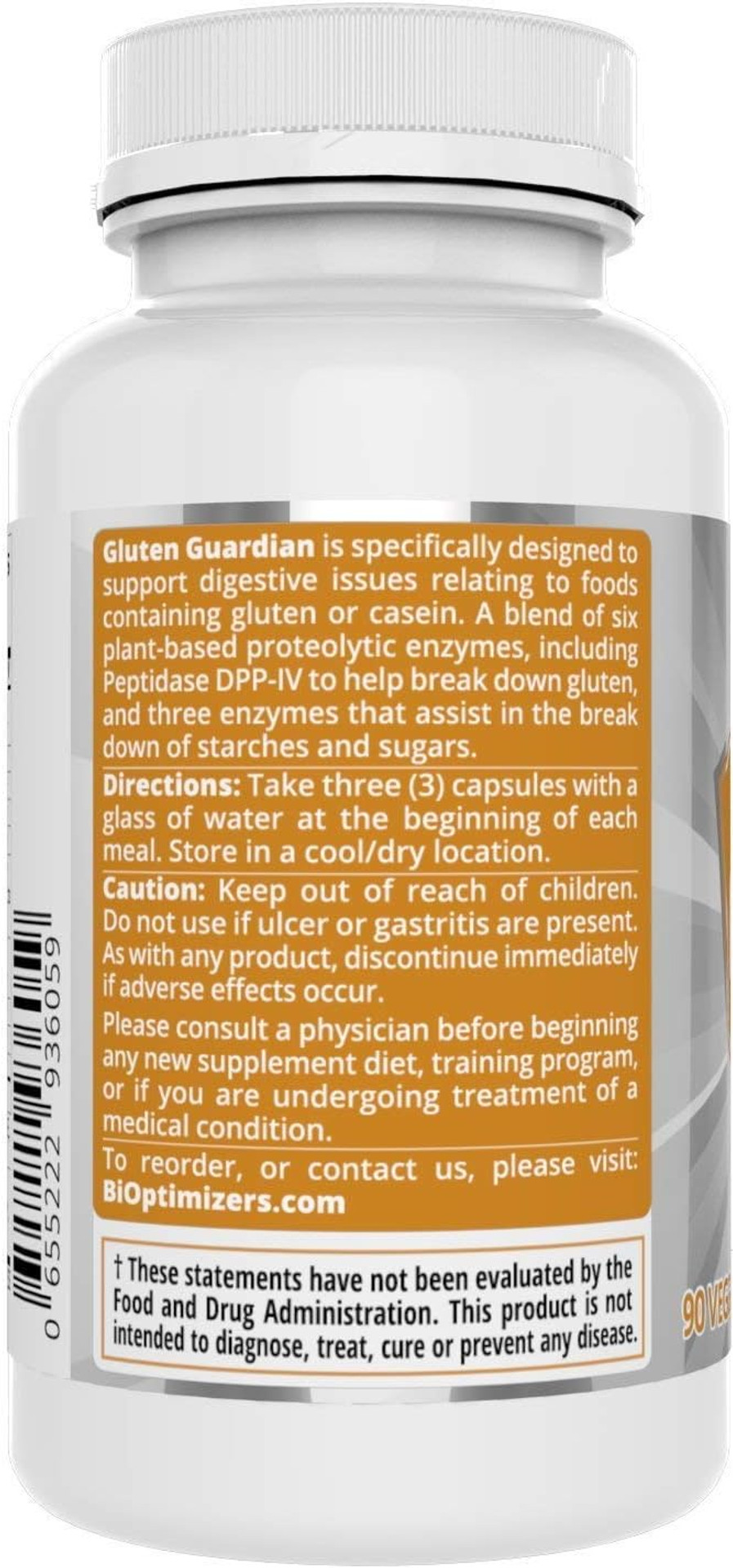 Gluten Guardian 2.0 - A Digestive Enzyme Supplement for Gluten Digestion - Contains DPP-IV to Digest Wheat, Barley & Other Cereal Grains - Helps Prevent Bloating, Gas, and Indigestion - 90 Capsules