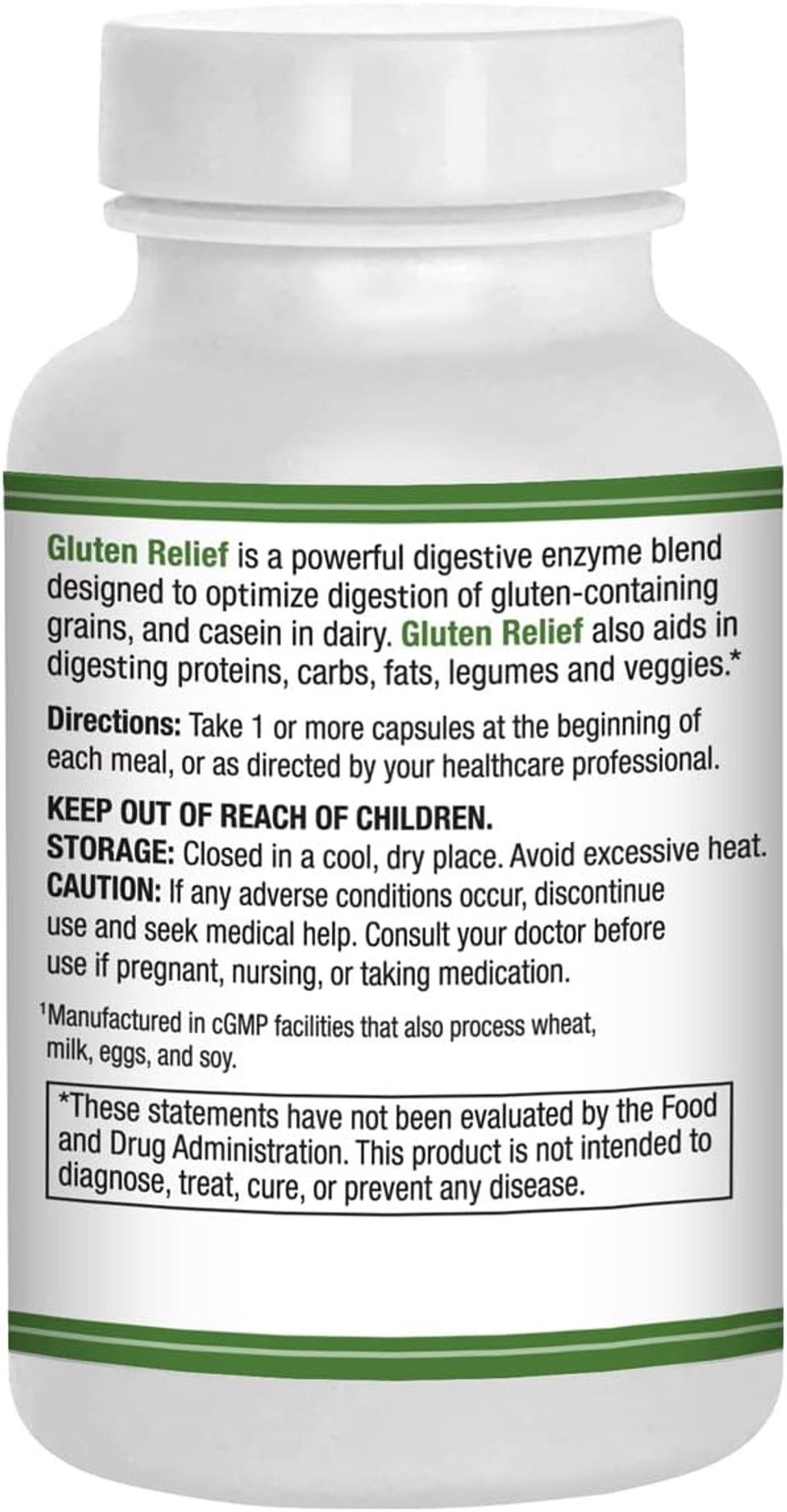 Gluten Relief Plus  90 Vegetarian Capsules - Gluten Digestion Support  Premium Natural Digestive Enzyme Formula - Contains Dpp-Iv Enzyme Complex  Ast Enzymes