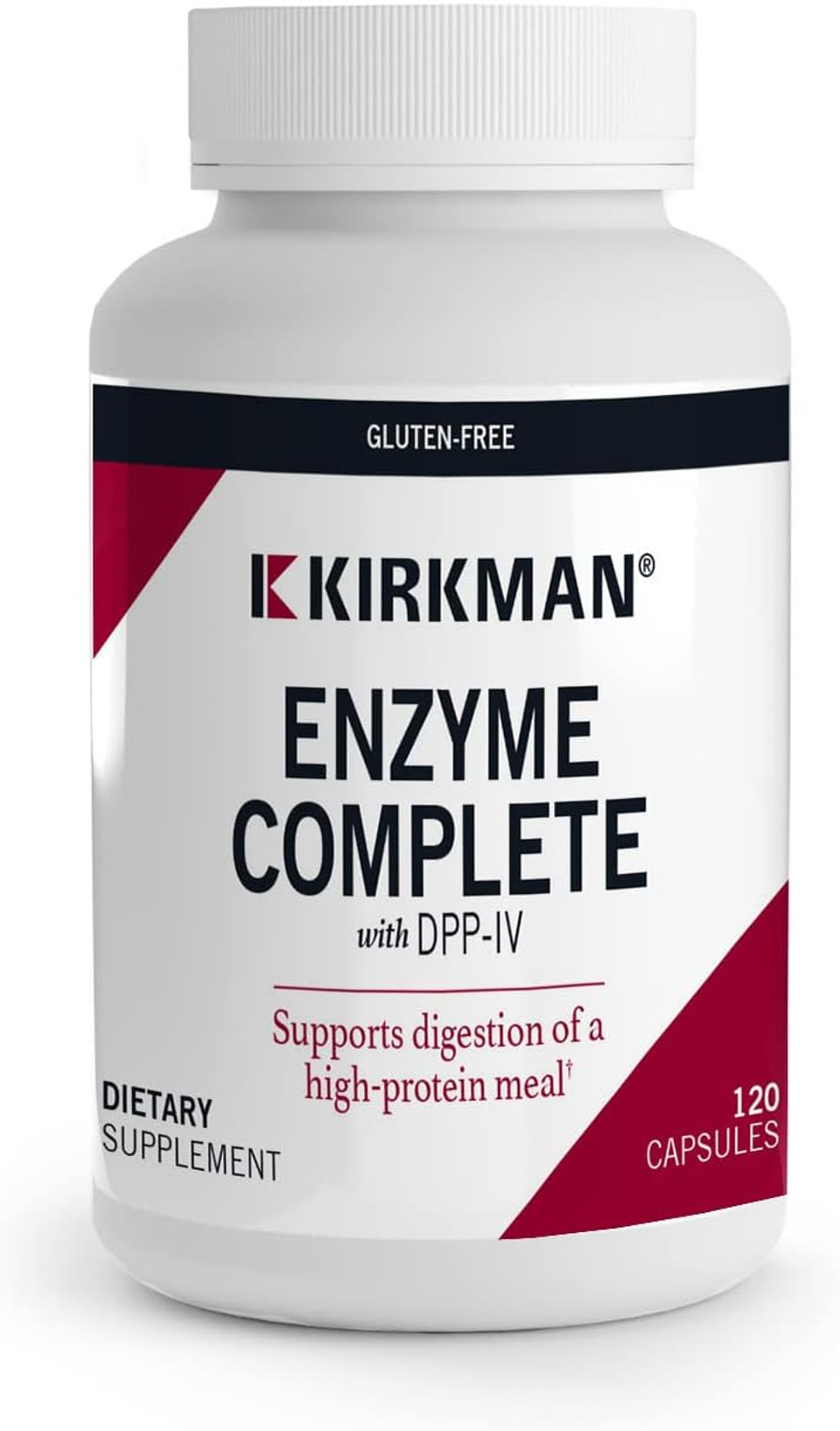 Kirkman - Enzyme Complete/Dpp-Iv - 120 Capsules - Potent Digestive Aid - Broad Spectrum Digestive Enzyme - Hypoallergenic