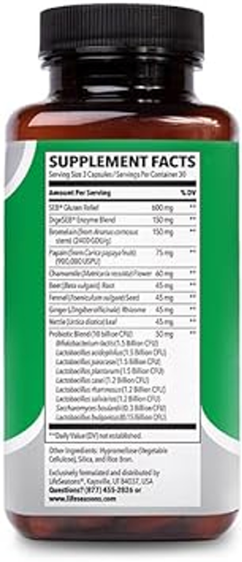 LifeSeasons - Digestivi-T - Digestive Enzymes & Probiotic Supplement - Supports Gut Microbiome & Healthy Immune Function - Relieves Bloating & Digestion Discomfort - Beneficial Bacteria - 90 Capsules90 Count (Pack of 1)