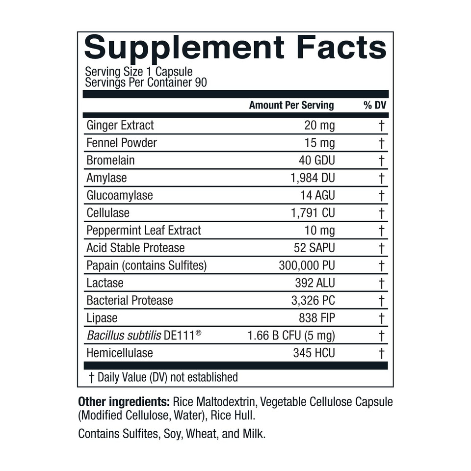 Live Conscious Digestwell Immediate Support - Fast-Acting Digestive Support | Broad Spectrum Enzyme, Probiotic & Herbal Formula - Decreases Everyday Gas & Bloating - 90 Capsules