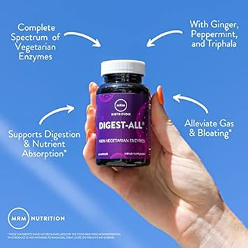 Mrm Nutrition Digest-All ® | Digestive Enzymes | Improved Digestion And Absorption | Lactase + Amylase + Lipase| May Help With Bloating And Gas| 100% Vegetarian | Gluten-Free | 50 Servings