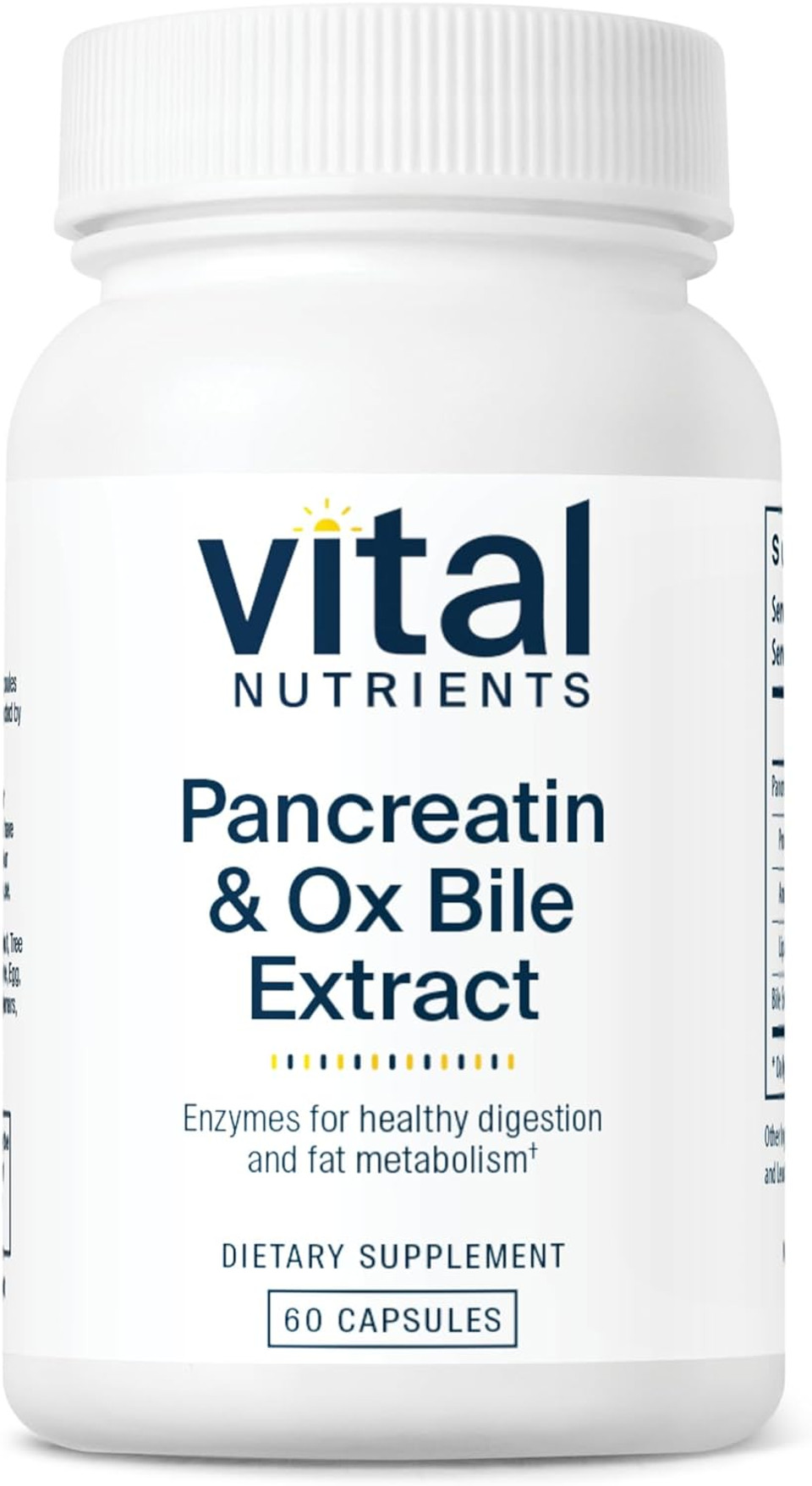 Vital Nutrients Pancreatin And Ox Bile Extract | Natural Digestive Enzyme Supplement | Helps Break Down Protein, Fat, And Carbs* | Gluten, Dairy And Soy Free | 60 Capsules