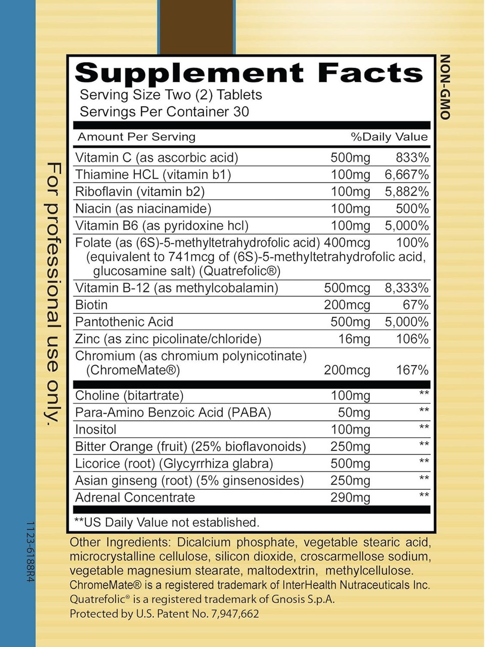 Priority One Vitamins Mega Stress 60 Tablets - High Potency B Vitamin Complex with The Benefits of Adrenal - Healthy Energy Production