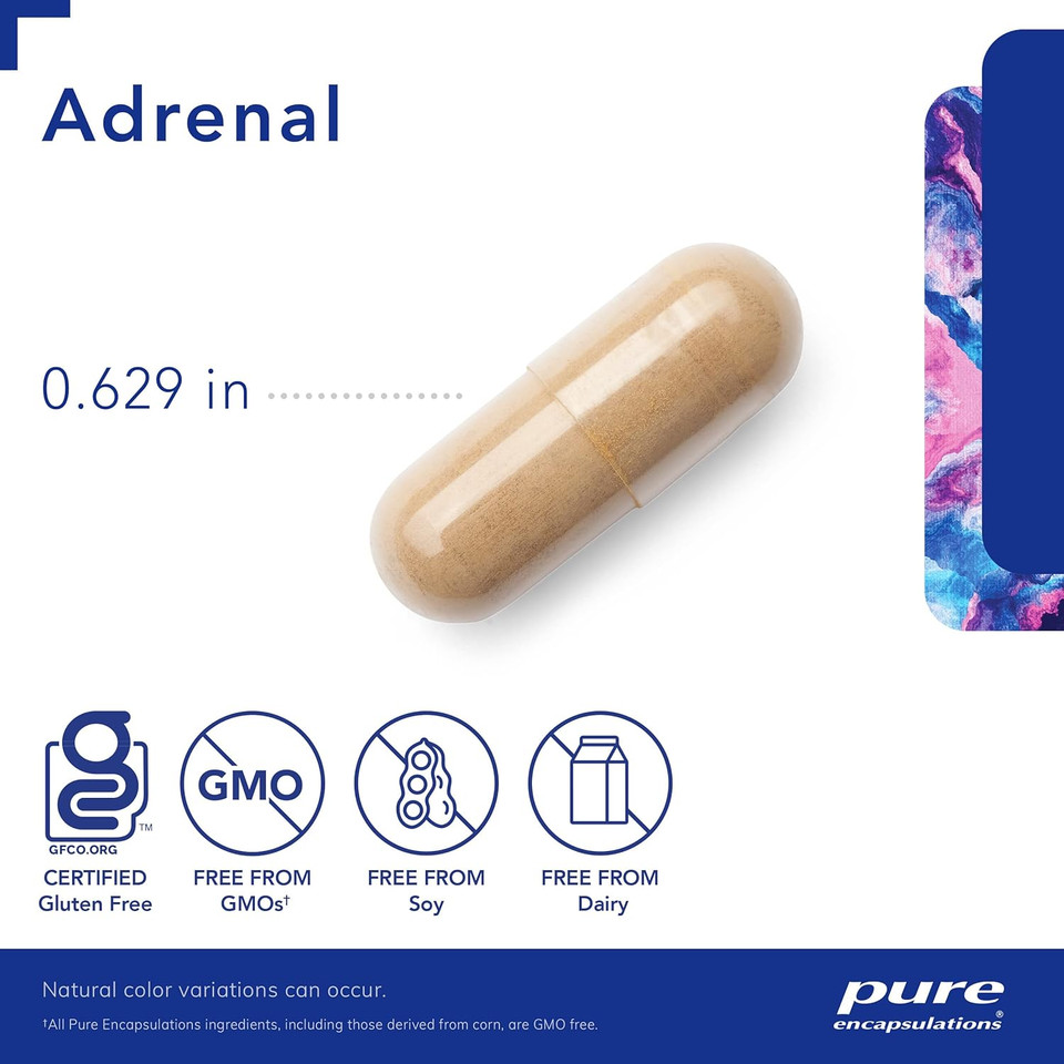 Pure Encapsulations Adrenal Cortex Supplement - Supplement To Support Cortisol Health, Energy Levels, Stress Moderation, And Adrenal Gland Function* - With Bovine Whole Adrenal & Cortex - 60 Capsules