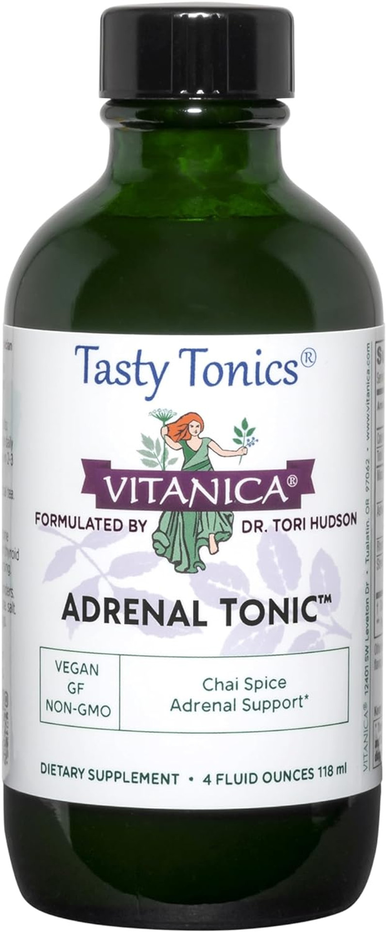 Vitanica - Adrenal Tonic, Adrenal Support, Vegetarian, 4 Ounce (Packaging May Vary)