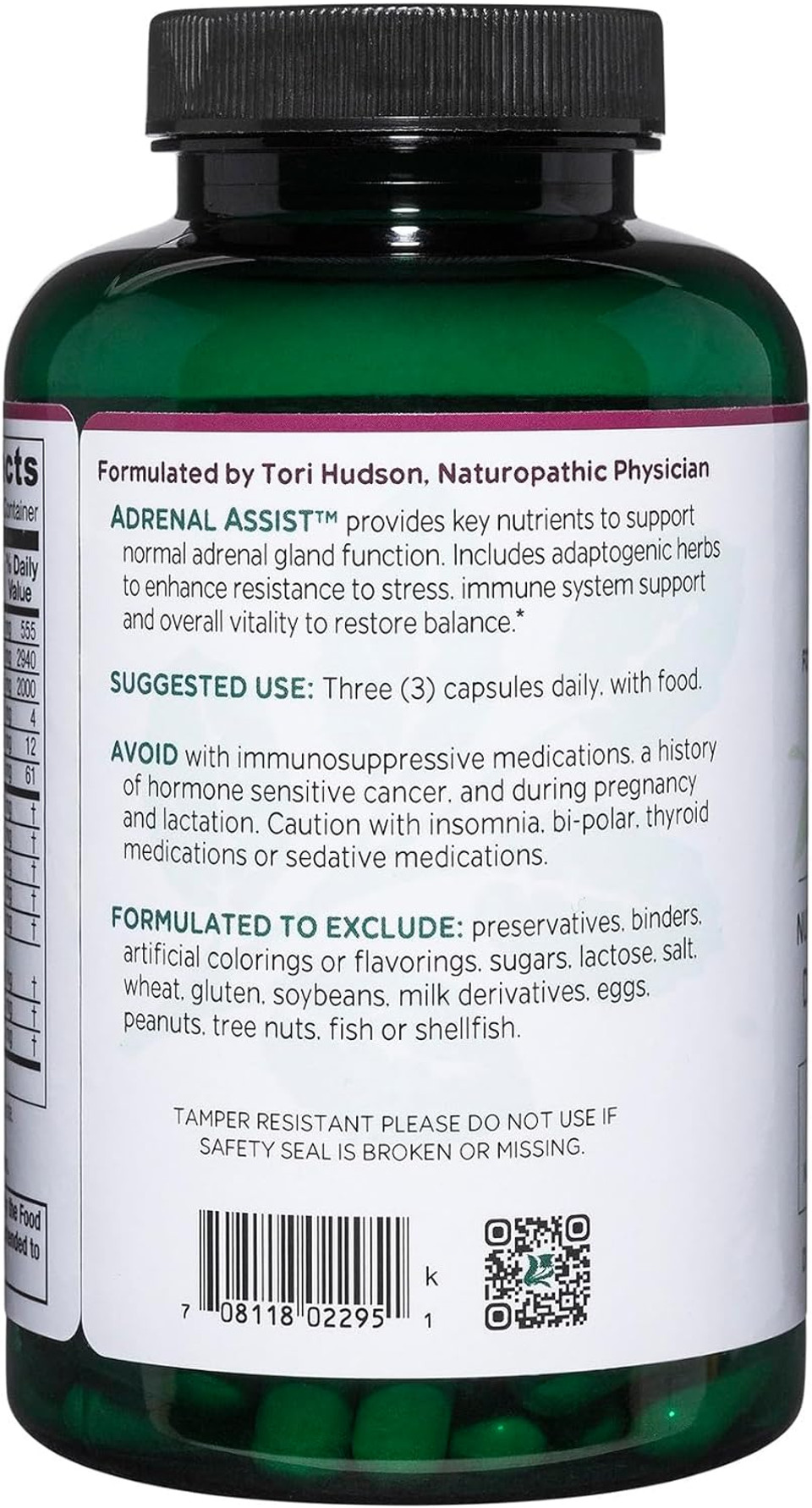 Vitanica Adrenal Assist, Adrenal Support, Vegan, 180 Capsules180 Count (Pack Of 1)