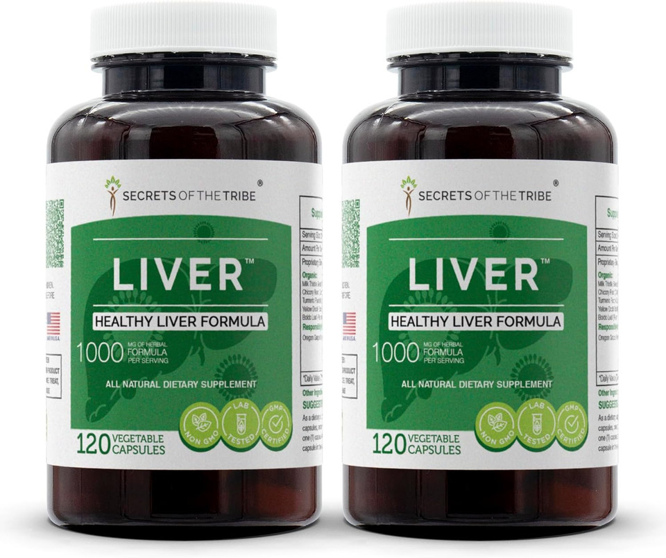 Secrets Of The Tribe - Liver, Healthy Liver Formula, Herbal Supplement Blend (2X120 Capsules)2X120 Capsules