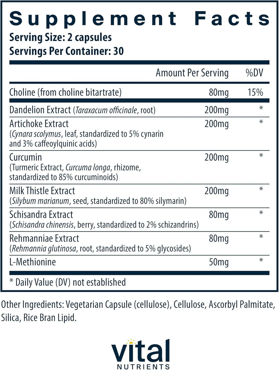 Vital Nutrients Liver Support Milk Thistle And Curcumin | Vegan Supplement | Herbal Combination To Support Healthy Liver Function* | Gluten, Dairy And Soy Free | 60 Capsules