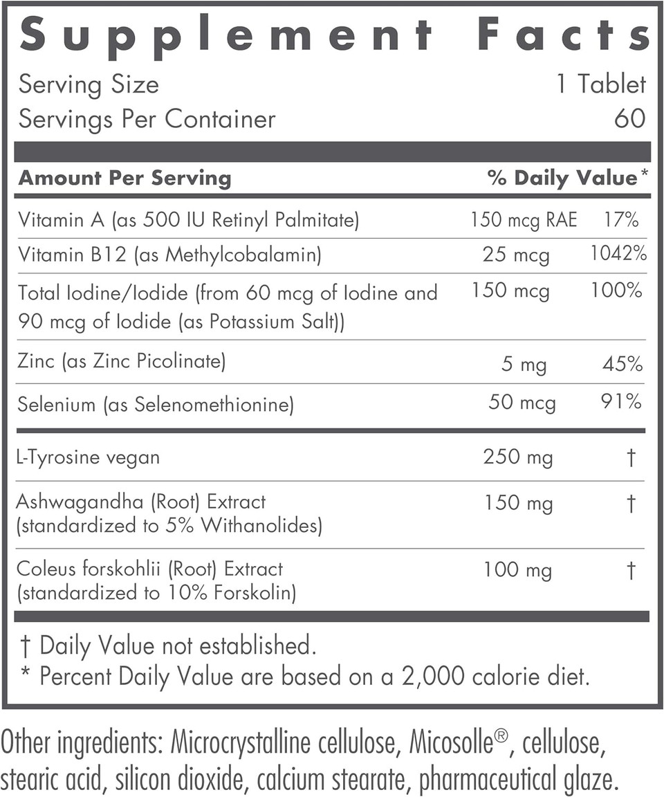 Nutricology Essential Thyroid Nutrition With Iodoral - Support Healthy Thyroid Function - 60 Vegetarian Tablets