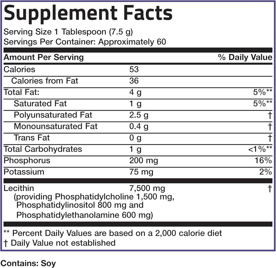 Bronson Lecithin Granules (Powder) 7500 Mg, 1 Lbs (454 Grams, Or 16 Ounces)