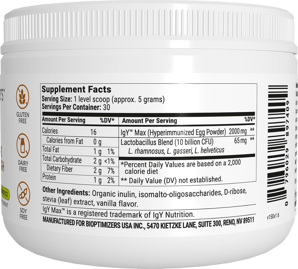 Microbiome Breakthrough Repair Powder - Vegetarian Vanilla - Contains Probiotics For Men And Women - Gas & Bloating Relief - Gi Revive - Improves Gut Health - 30 Servings - 150G