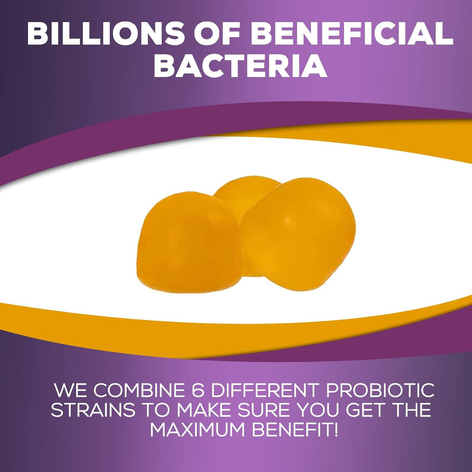 Daily Probiotic Gummies Extra Strength, 5 Billion Cfu Probiotics For Men And Women, Digestive Health, Immune Support, Gluten Free, Nature'S Non-Gmo Supplement, Natural Orange Flavor - 60 Gummies
