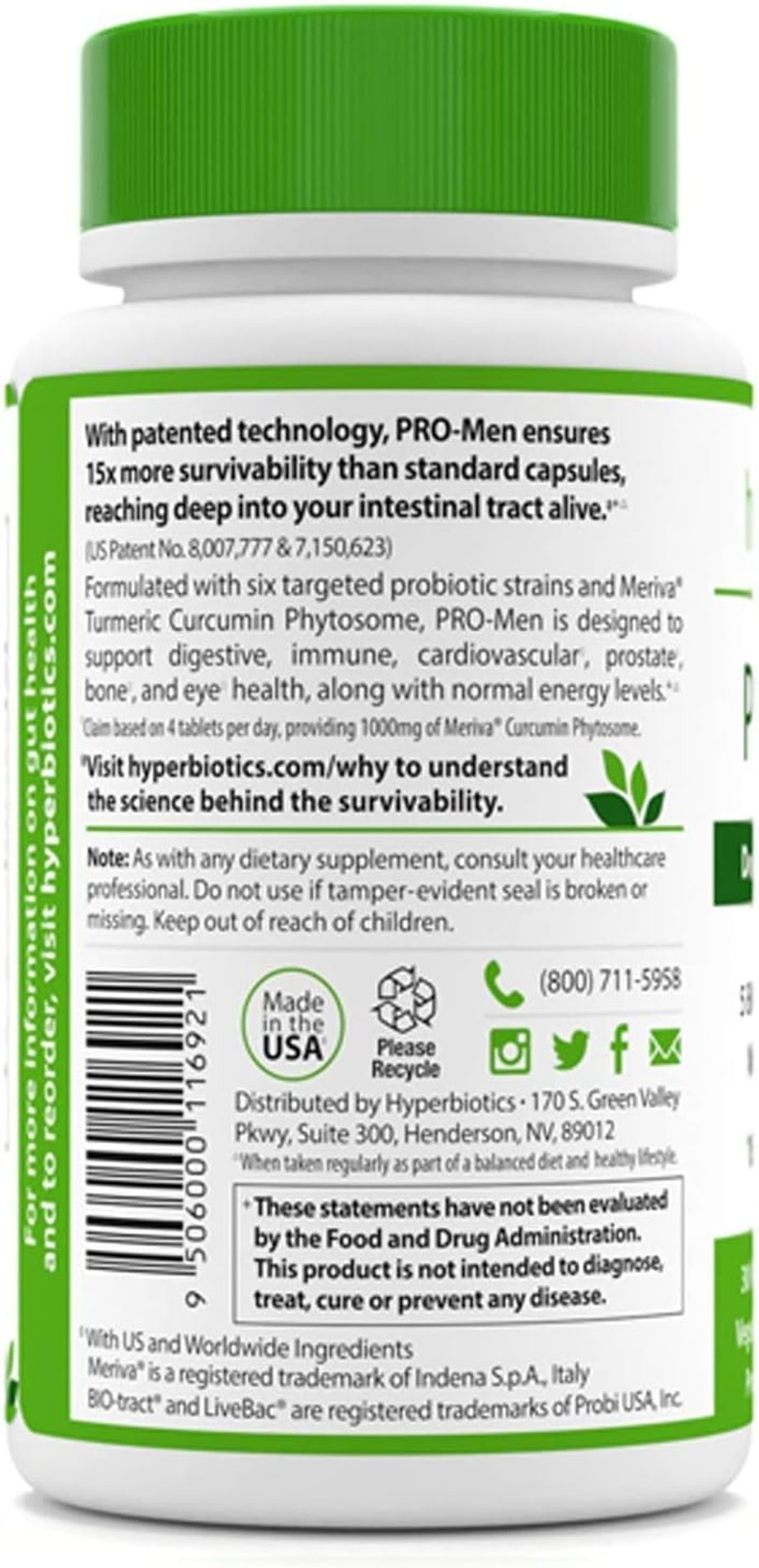 Hyperbiotics Pro Probiotics For Men | Time Release Tablets | Digestive Health, Immune System Support, Urinary, Prostate* | Shelf Stable | Vegan, Dairy & Gluten Free | 30 Count