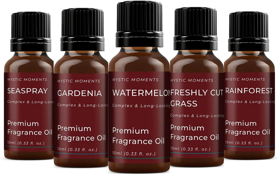 Mystic Moments | Mother Nature Fragrance Oil Gift Starter Pack 5X10Ml | Seaspray, Gardenia, Watermelon, Freshly Cut Grass, Rainforest | Perfect As A Gift