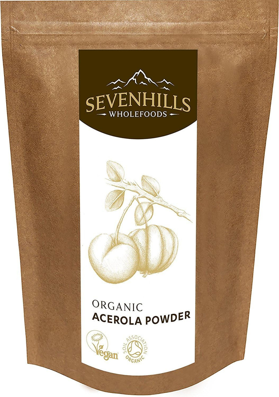 Sevenhills Wholefoods Organic Raw Acerola Powder 250G, Natural Vitamin C