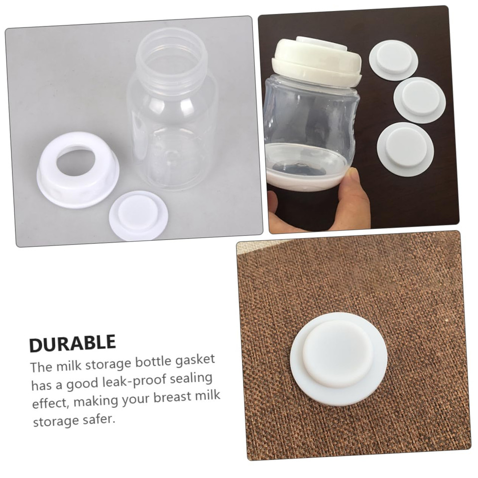 Toyvian 10Pcs Milk Cap Gasket Sealing Ring Silicone Seal Ring Practical Seal Ring Silicone Gaskets Seal Gasket Sealing Washer Seal Washer Rings Bottle White Silica Gel Breast Milk