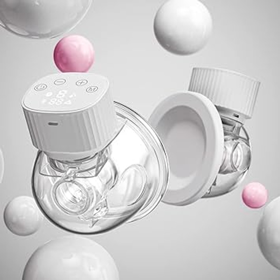 Mom'S Best Wearable Hands-Free Electric Breast Pump | Bpa Free Silicone | Lcd Display | Low Noise | 3 Modes 9 Levels Of Suction | 3 Flange Sizes | Type C Charging | Breastfeeding & Baby Essentials