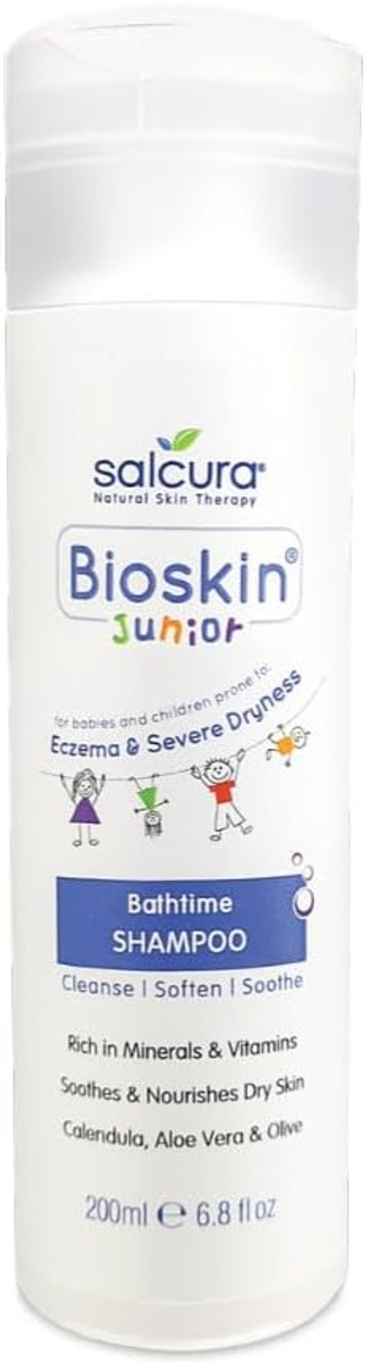 Salcura Natural Skin Therapy, Bioskin Junior Shampoo, Low-Foamy Kids Shampoo For Sensitive Skin, Soothes & Nourishes The Driest Scalp 200ml