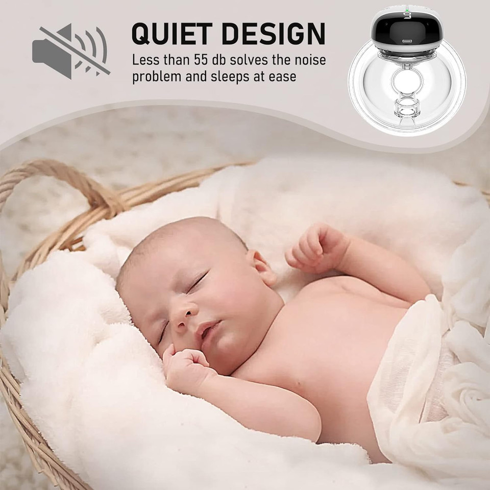 Hangsun Electric Wearable Breast Pump,Low Noise & Hands-Free Bp100 Portable Single Breast Pump With 2 Modes & 9 Levels- 24Mm Flange,180Ml