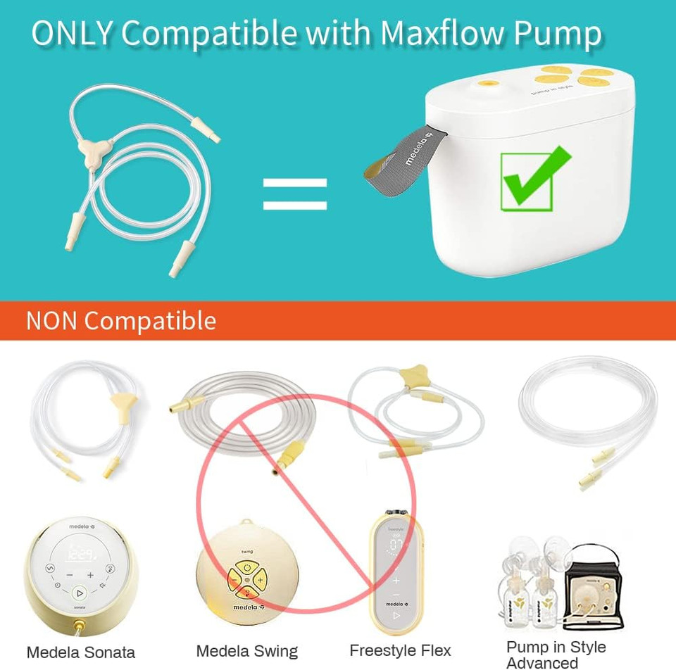 Pumpmom Replacement Tubing For Medela Maxflow, Only Compatible With New Pump In Style Maxflow Breast Pump Parts