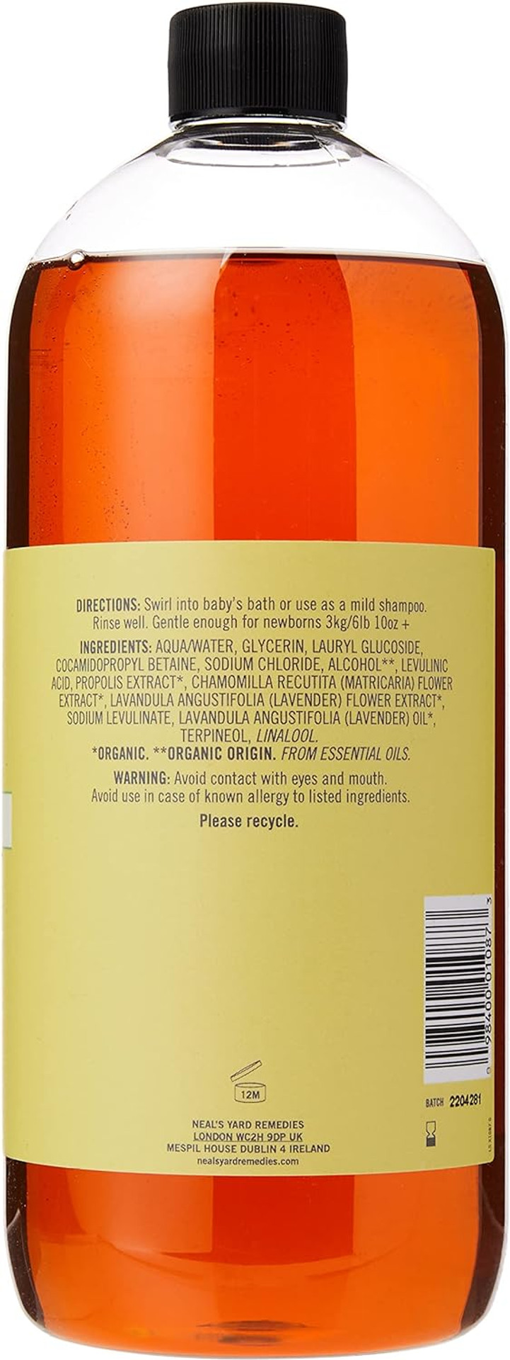Neal'S Yard Remedies Baby Bath & Shampoo | Plant-Based To Care For Newborn'S Gentle Skin |950Ml