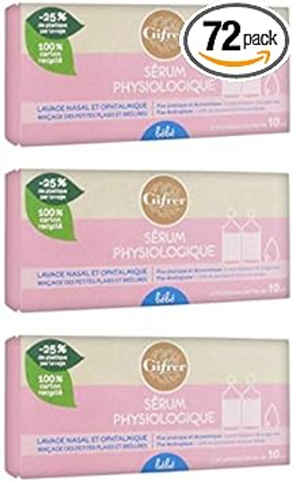 Gifrer Physiological Nasal And Ophthalmic Cleansing Serum  Pack Of 3 Boxes Of 24 X 10 Ml