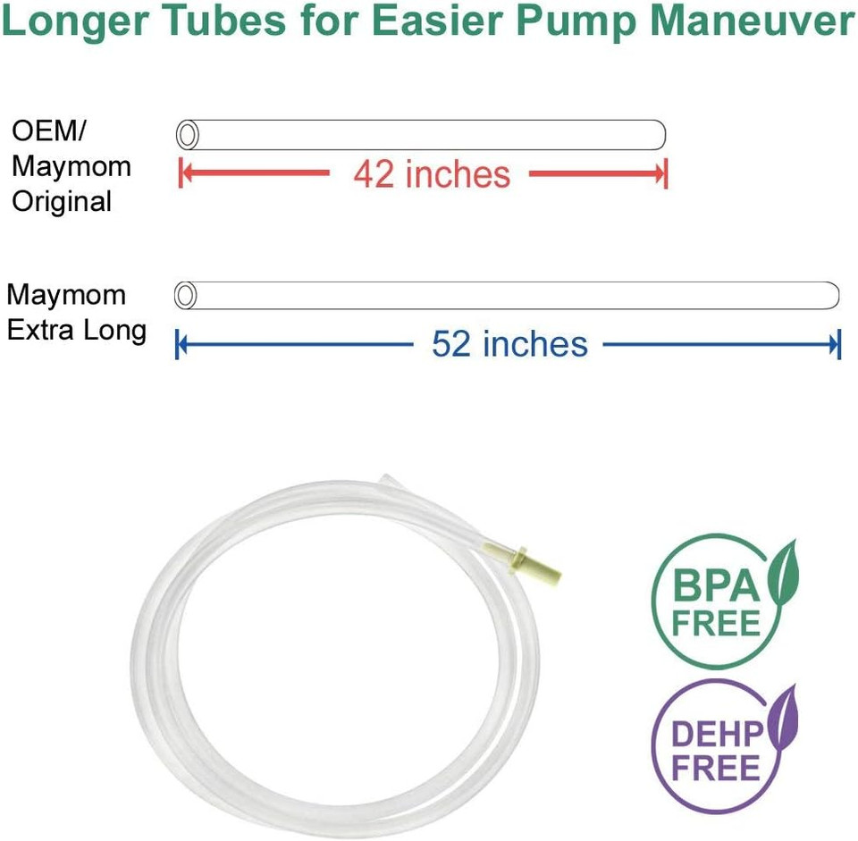 Extra Long Replacement Tubing For Medela Pump In Style And New Pump In Style Advanced Breast Pump - Bpa Free, (1 Retail Package Contain 2 Tubes), 54 Inches Long