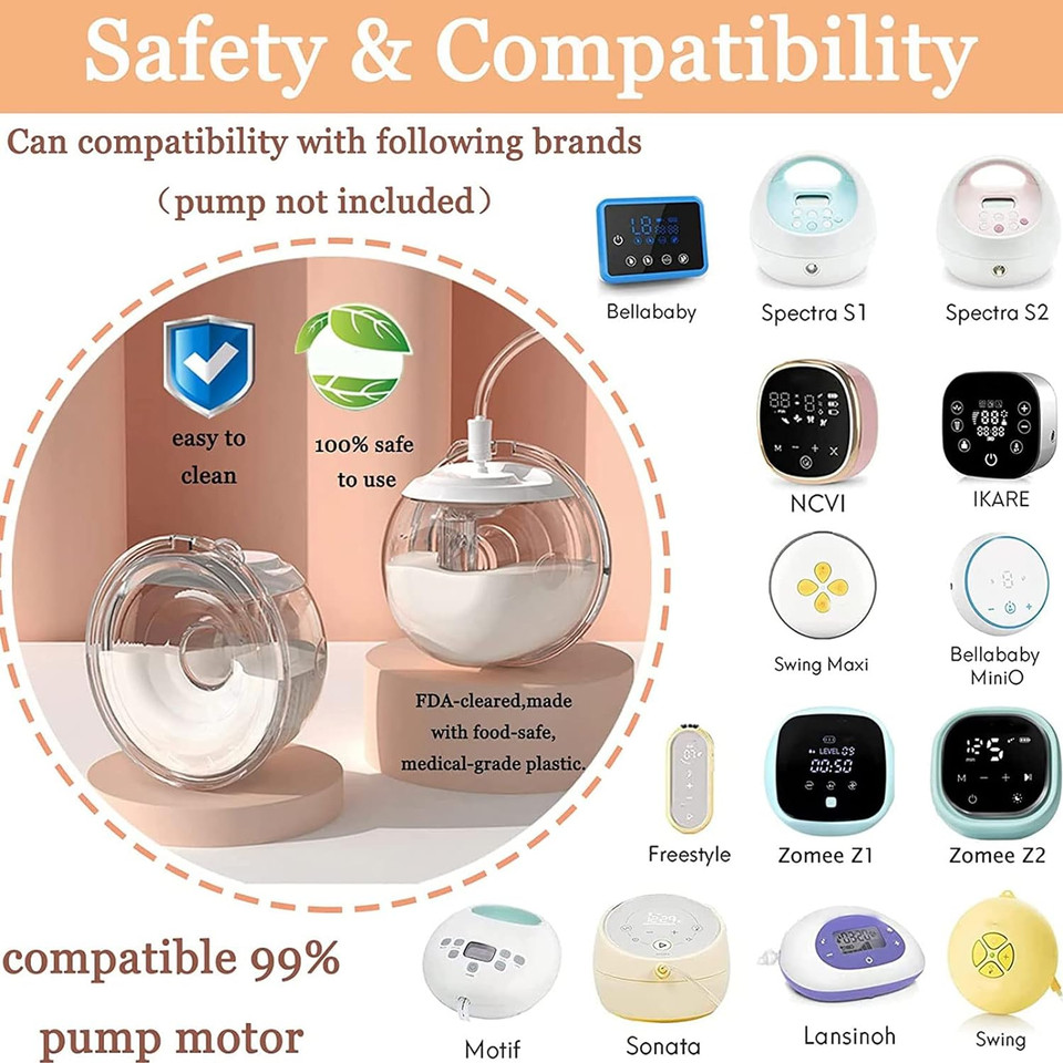 Wearable Breast Pump Milk Collector Cup Accessories Double Sided All In One Silicone Pp Breast Milk Collector Cup Compatible Breast Pump Accessories Replace